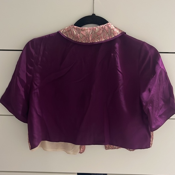 House of Holland Purple and Pink Silk Top - Picture 2 of 4